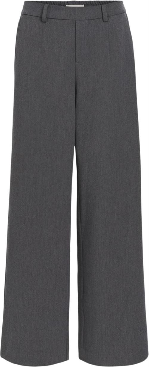 Object Objlisa Wide Pant Noos Kvinde Medium Grey Melange Bukser Med Brede Ben Str 42 - hos Magasin