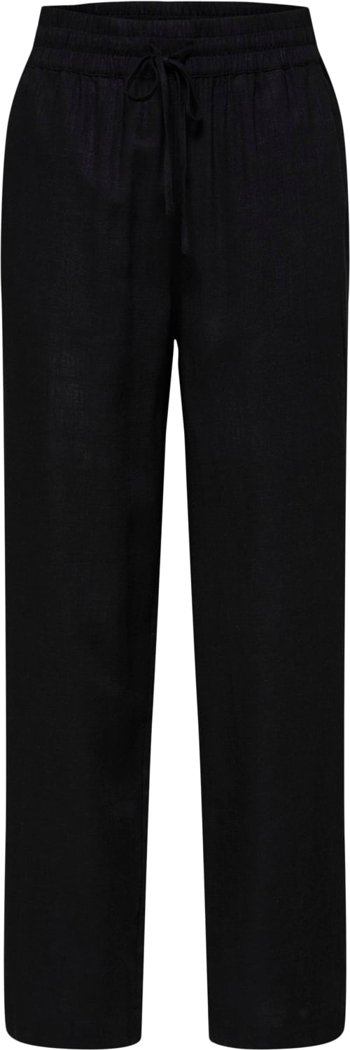 Selected Femme Slfvivagulia HW Long Linen Pant NO Kvinde Sort Hørbukser Str 38 - hos Magasin