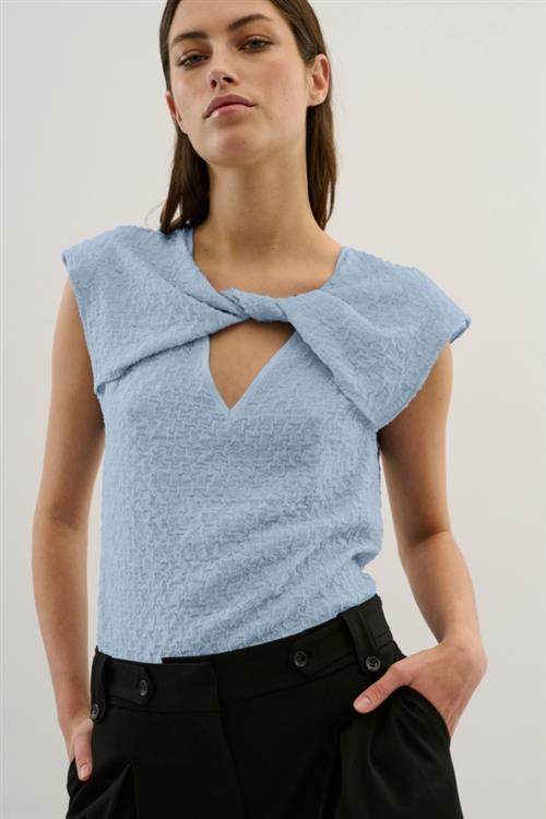 Karen by Simonsen Kbpaloma Top Kvinde Dusty Blue Toppe Straight Fit Str XL - hos Magasin