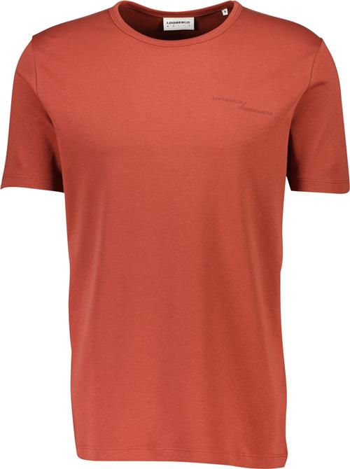 Se Lindbergh Basic Oneck tee S/S Mand Burnt Red Kortærmede T-shirts Relaxed Fit Str XXL - Bomuld hos Magasin ved Magasin