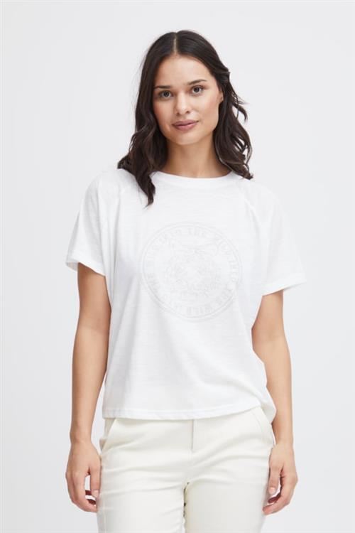 Se Fransa Frelina TEE 2 Kvinde Blanc De Blanc Mix Kortærmede T-shirts Str S - hos Magasin ved Magasin