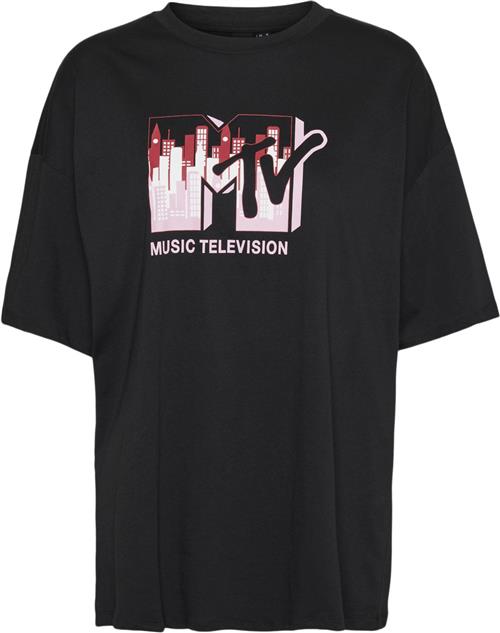 Something New Sncarol SS Oversized TEE MTV - NS Kvinde Black Kortærmede T-shirts Str S - hos Magasin