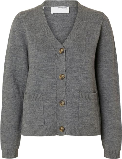 Selected Femme Slfana LS Knit Cardigan Noos Kvinde Grå Cardigans Str L - hos Magasin