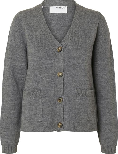 Selected Femme Slfana LS Knit Cardigan Noos Kvinde Grå Cardigans Str S - hos Magasin