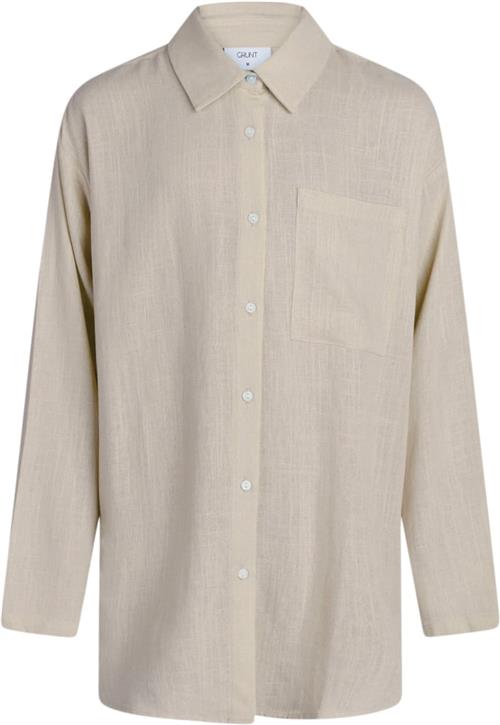 Grunt Latti LS Linen Shirt Str XS/8Y - Sand Skjorter hos Magasin