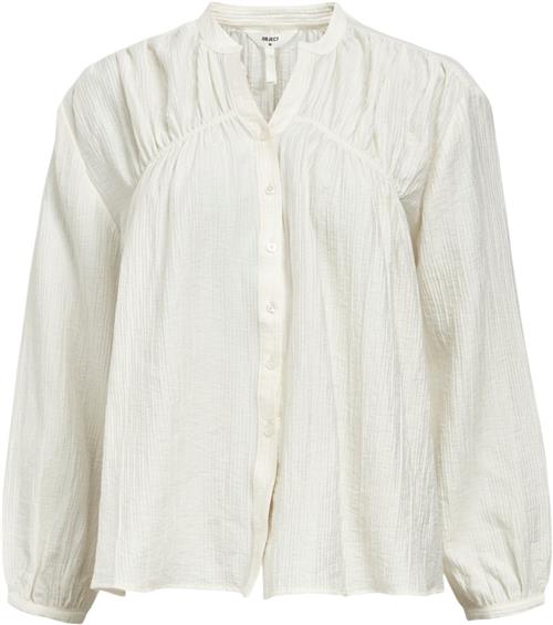 Object Objgigi LO L/S TOP 135 Kvinde White Sand Toppe Str 38 - hos Magasin