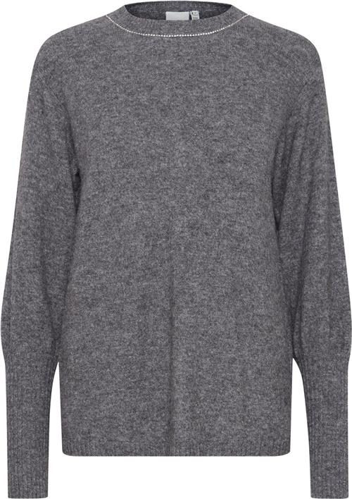 Se ICHI Ihmacon LS6 Kvinde Dark Grey Melange Sweaters Str S - hos Magasin ved Magasin