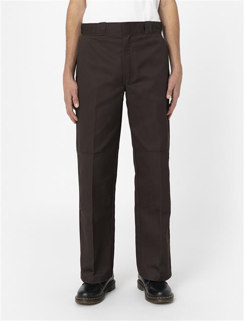 Dickies Double Knee REC Dark Brown Mand Dark Brown Casual Bukser Str W34 L30 - hos Magasin