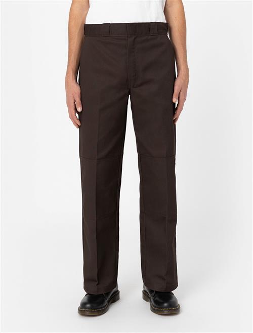 Se Dickies Double Knee REC Dark Brown Mand Dark Brown Casual Bukser Str W32 L30 - hos Magasin ved Magasin