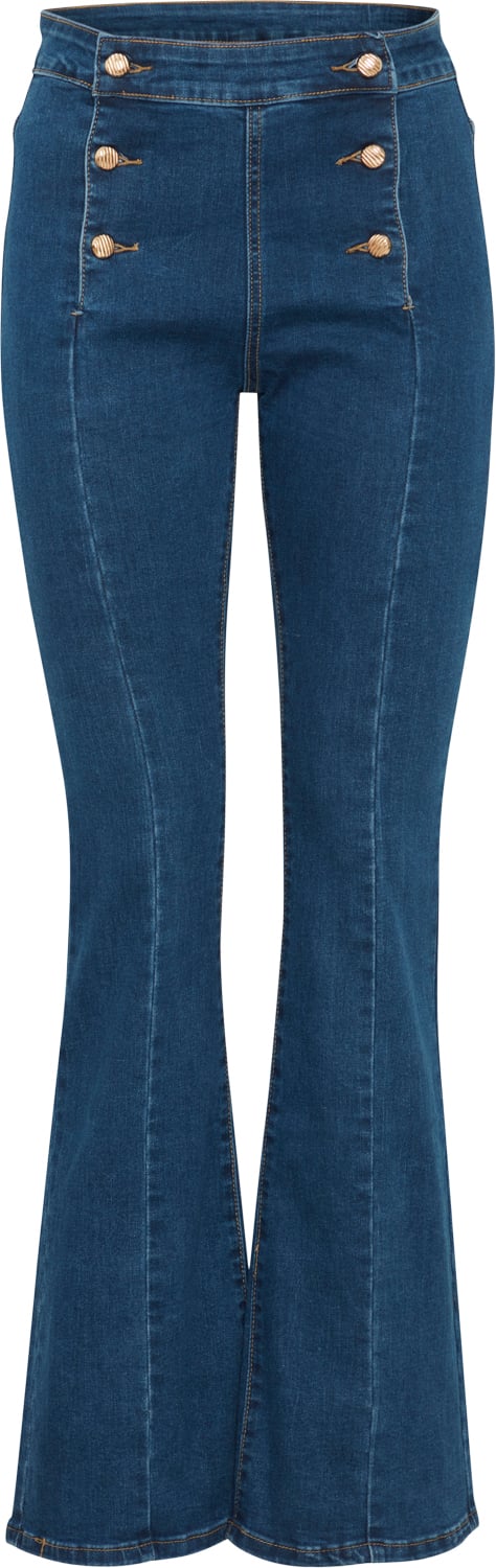 Sorbet Sbfaluna Pant Kvinde Denim Blue Flared Jeans Str 36 - Denim hos Magasin