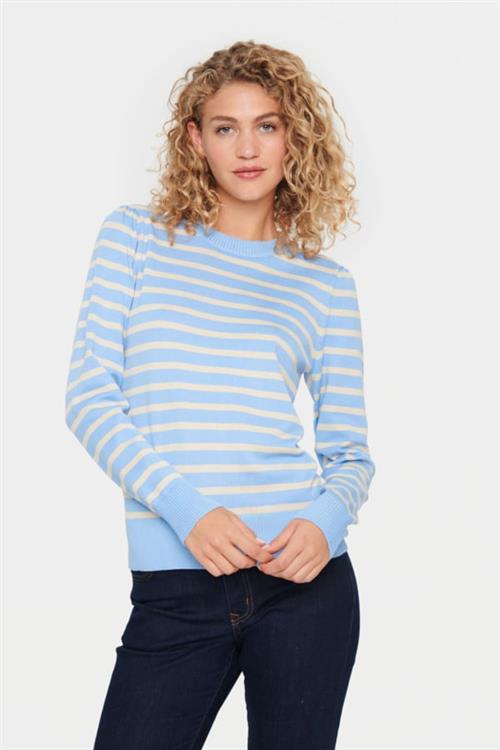 Saint Tropez Milasz Striped Pullover Kvinde 144110 Sweaters Regular Fit Str XS - hos Magasin