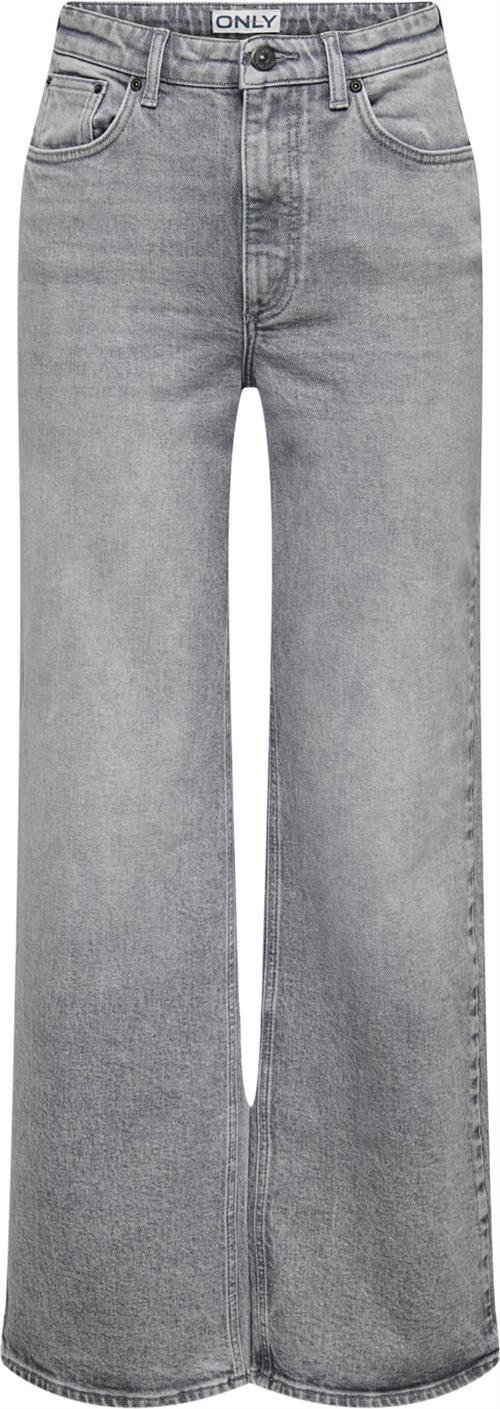 Se ONLY Onljuicy HW Wide LEG Rea707 DNM NOO Kvinde Medium Grey Denim Straight Jeans Str "26/""32" - Bomuld hos Magasin ved Magasin