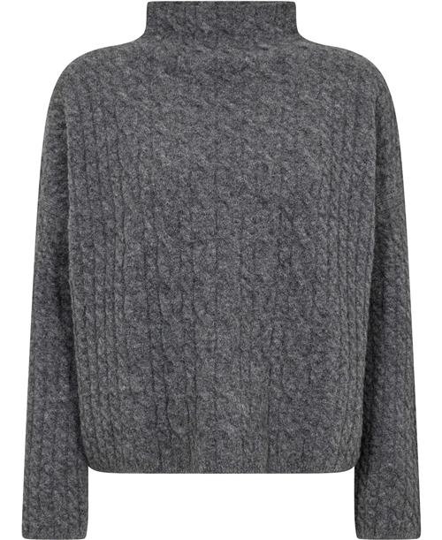 Filippa K Mika Braid Sweater Kvinde Mid Grey M Rullekraver Str XS - hos Magasin