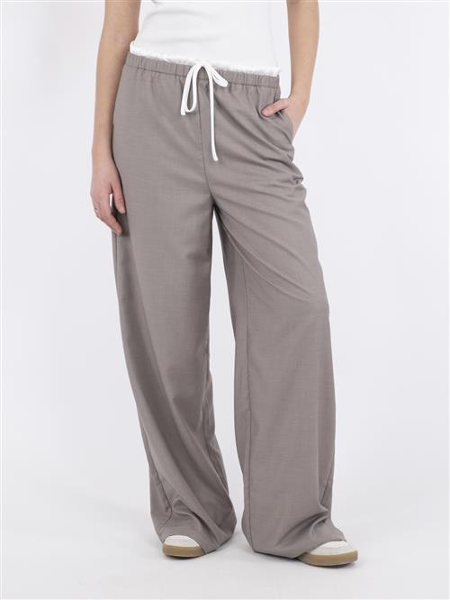 Neo Noir Julius Pants Kvinde Grey Melange Bukser Med Brede Ben Str 42 - hos Magasin