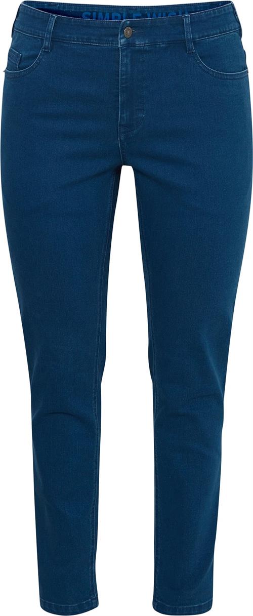 Simple Wish Swsuper Iris JE 2 Kvinde Mid Blue Denim Skinny Jeans Str 46/32 - Denim hos Magasin