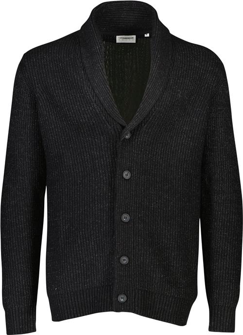 Se Lindbergh Shawl Collar Knit Cardigan Mand Sort Cardigans Relaxed Fit Str XL - Bomuld hos Magasin ved Magasin