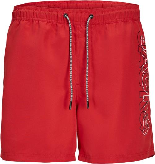 Jack & Jones Jpstfiji Jjswim Double Logo LY SN J Str 152 - True Red Badebukser hos Magasin