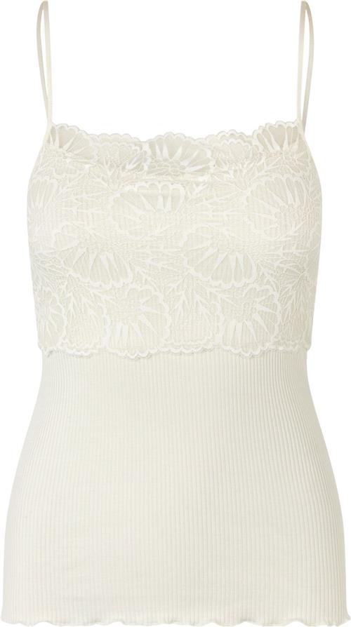 Se Rosemunde Silk Strap top w/ Lace Kvinde Hvid Tanktoppe Str XL - hos Magasin ved Magasin