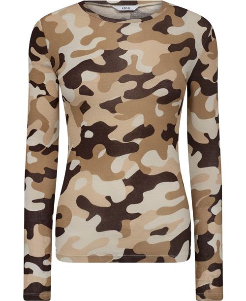 Se Envii Envelda LS TEE AOP 5328 Kvinde Desert Camo Langærmede T-shirts Str S - hos Magasin ved Magasin