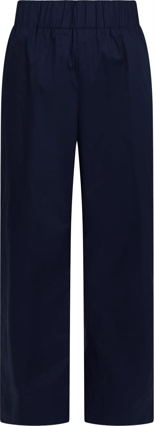 Neo Noir Yana Poplin Pants Kvinde Navy Bukser Med Brede Ben Str 44 - hos Magasin