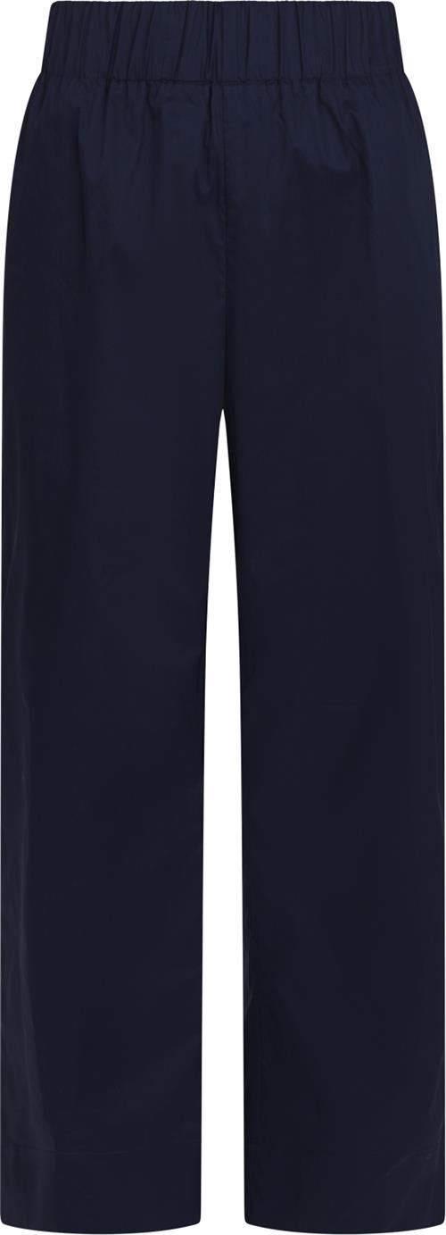 Neo Noir Yana Poplin Pants Kvinde Navy Bukser Med Brede Ben Str 36 - hos Magasin