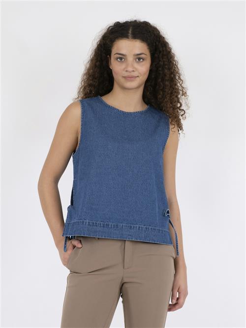 Neo Noir Svetlana Denim Top Kvinde Blue Toppe Str 40 Denim - hos Magasin