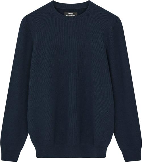 Mads Nørgaard - Copenhagen Tight Cotton Emil Knit Mand Blå Sweaters Str XS - hos Magasin