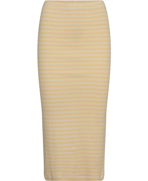 Magasin du Nord Collection Magasin Milla 7G Kvinde Sunlight / Antique White Stripe Midi Nederdele Str L Bomuld