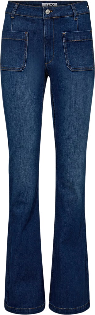 IVY Copenhagen Ivyann Charlotte Earth Jeans Wash Cayenne Kvinde Denim Blue Flare Bukser Str 29 / 32 - hos Magasin