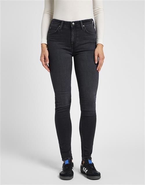 Lee Scarlett High Kvinde Vasket Sort Skinny Jeans Skinny Fit Str 27/33 - hos Magasin