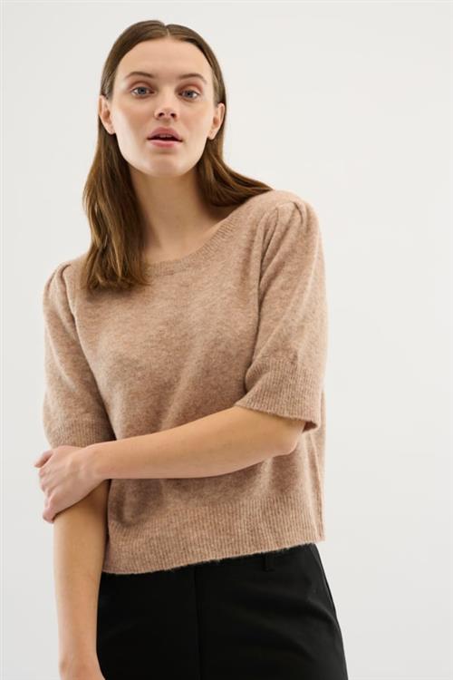 Karen by Simonsen Kbnoabelle Plain Pullover Kvinde Walnut Kortærmet Strik Classic Fit Str XS - hos Magasin