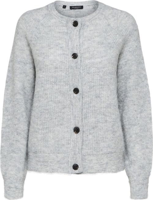 Selected Femme Slflulu LS Knit Short Cardigan Noos Kvinde Grå Cardigans Str L - hos Magasin