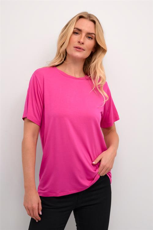 Kaffe Kafrida Oneck T-shirt Kvinde Rose Violet Kortærmede T-shirts Str XS - hos Magasin