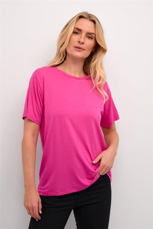 Kaffe Kafrida Oneck T-shirt Kvinde Rose Violet Kortærmede T-shirts Str XXL - hos Magasin