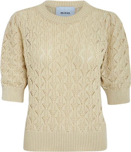 Se Minus Lamina Half Sleeve Knit Pullover Kvinde Sand Gray Kortærmet Strik Str XS - hos Magasin ved Magasin