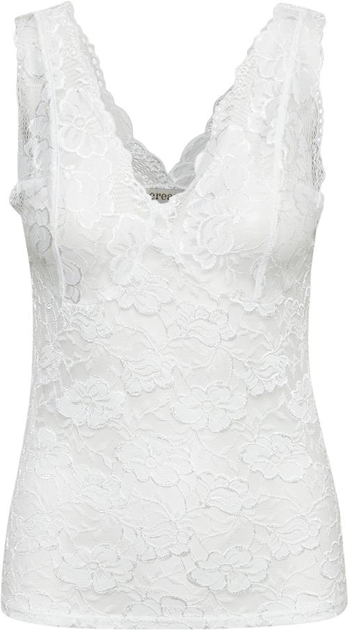 Cream Glaze Long Top Kvinde Optical White Tanktoppe Str XS - hos Magasin