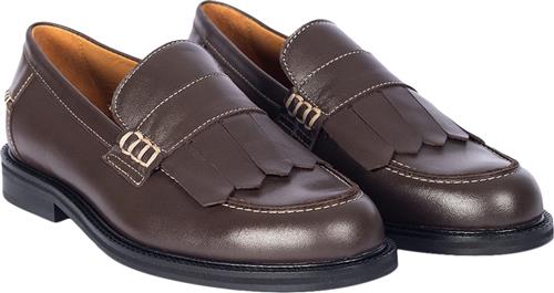 Se ANGULUS Klassisk Penny Loafer med Frynser Kvinde 2962 Brown Loafers Str 37 - hos Magasin ved Magasin