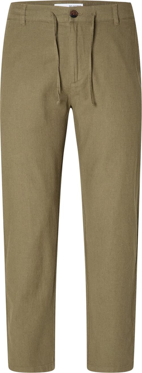 Selected Homme Slh172slimtape Brody Linen Pant NO Mand Burnt Olive Casual Bukser Slim Fit Str XS - Bomuld hos Magasin