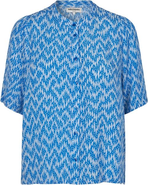 Lollys Laundry Bonoll Shirt SS Kvinde Blue Kortærmede Bluser Str S - hos Magasin