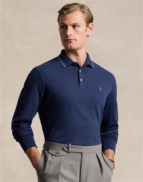 Polo Ralph Lauren 50/1 Interlocklsl-psh Mand Spring Navy Heather Langærmede Poloer Str S - hos Magasin