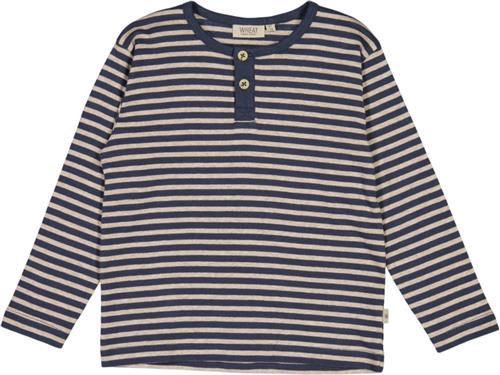 Wheat Langærmet Tshirt Morris Str 140/10y - Sea Storm Stripe Langærmede T-shirts Bomuld hos Magasin