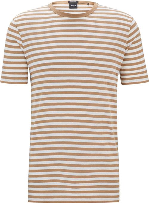 BOSS Tiburt 457 Mand Medium Beige Kortærmede T-shirts Str L - hos Magasin