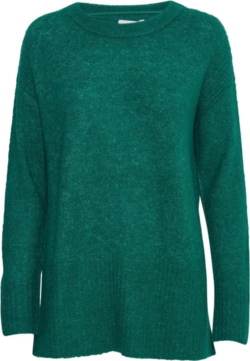 Se ICHI Ihkamara Long LS Kvinde Cadmium Green Sweaters Str L - hos Magasin ved Magasin