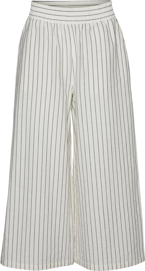 Vero Moda Vmjaylen HW Culotte Pant VMA Kvinde Birch/stripe Bukser Med Brede Ben Str XS - hos Magasin