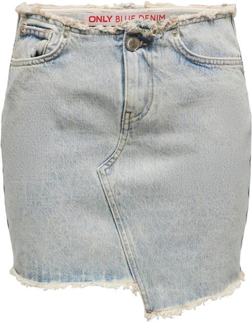 ONLY Onlkhloe REG RW RED DNM Skirt CRO Kvinde Light Blue Denim Korte Nederdele Str L - Denim hos Magasin