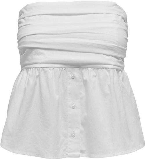 ONLY Onlesie Life Bandeau TOP PTM Kvinde White Toppe Regular Fit Str S - hos Magasin