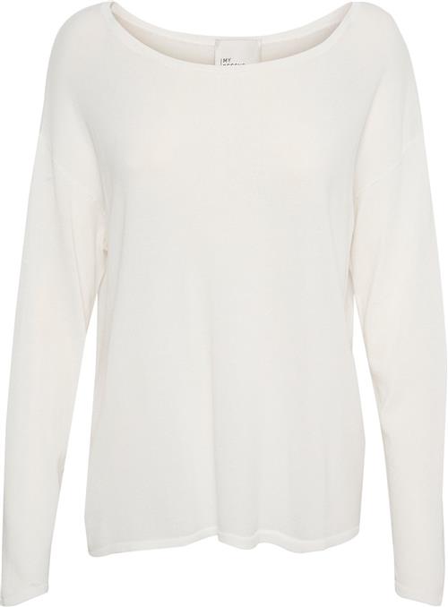 Se My Essential Wardrobe Minnamw Knit Boxy Blouse Kvinde Snow White Sweaters Str XL - hos Magasin ved Magasin