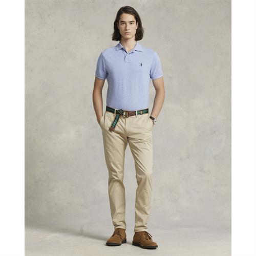 Polo Ralph Lauren Slim Fit Mesh Polo Shirt Mand Blå Kortærmede Poloer Slim Fit Str M - hos Magasin