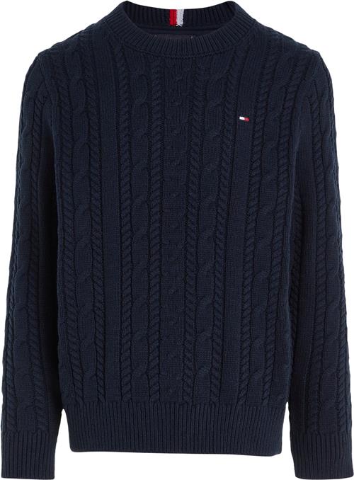 Tommy Hilfiger Essential Cable Sweater Str 10 år / 140 cm - Desert Sky Strik hos Magasin