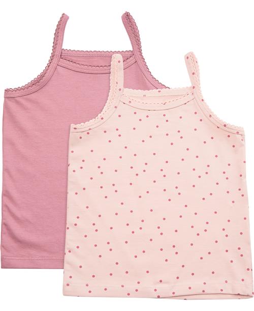 BAKITO by Magasin Du Nord Collection BAKITO by Magasin Girls Tanktops 2pack Str 2 Rose Dot / Mesa Rose Undertrøjer Bomuld